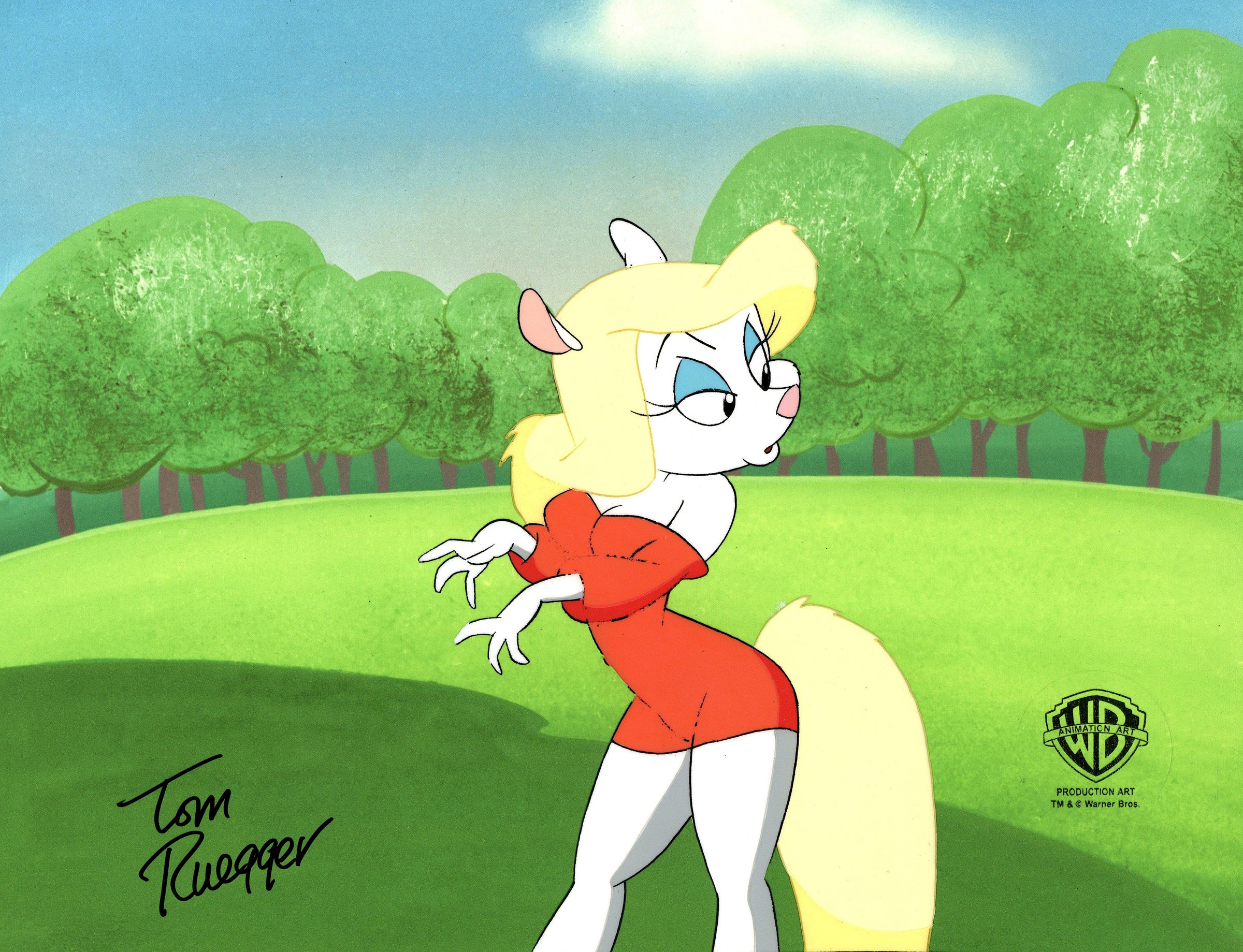 Tom Ruegger Animaniacs Original Production Cel Signed by Tom Ruegger: Minerva ...