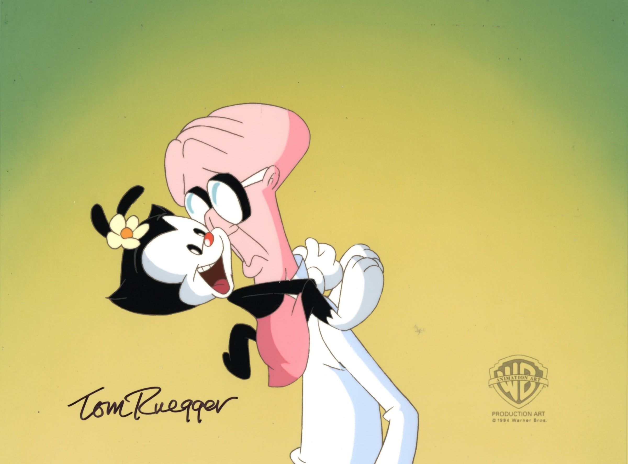 Tom Ruegger Animaniacs Original Production Cel Signed by Tom Ruegger: Dot, Dr. Scr ...