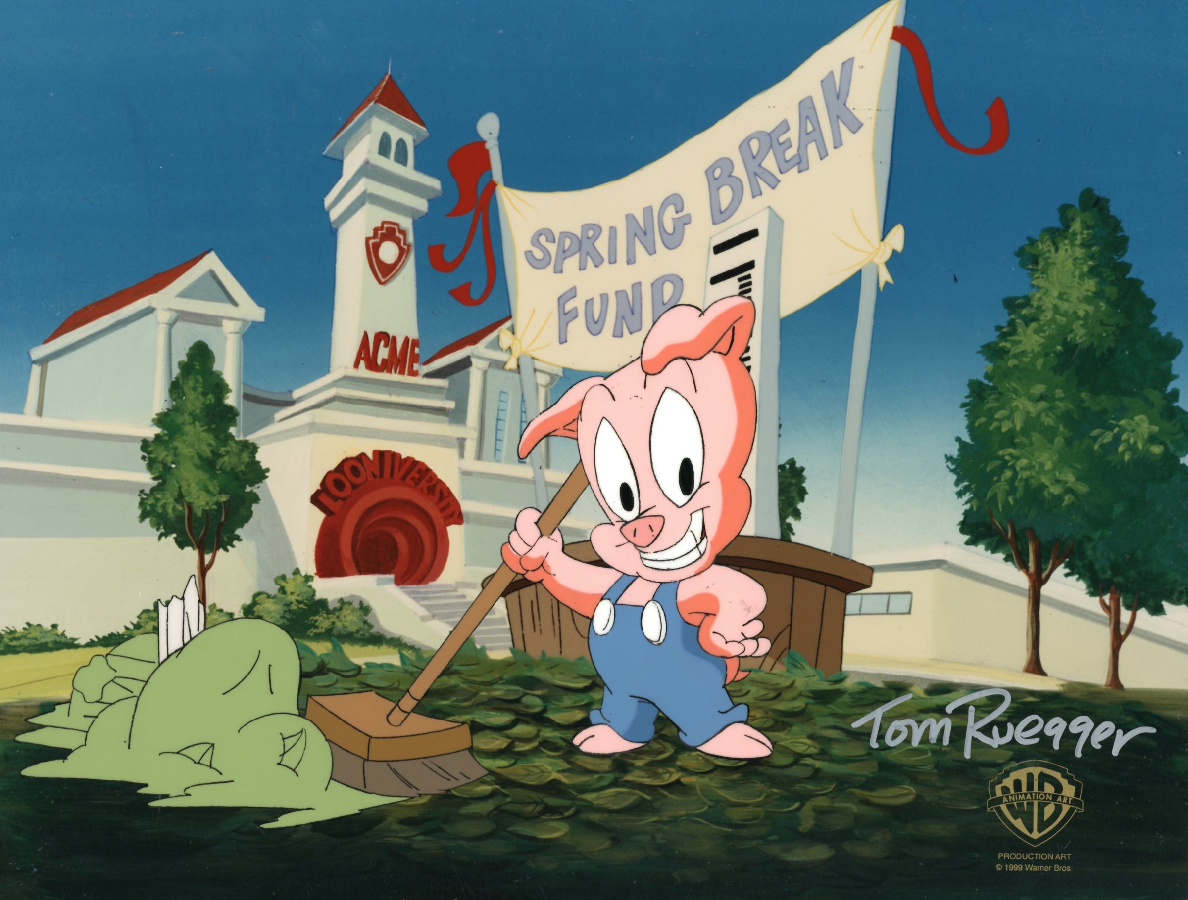 Tom Ruegger Characters Tiny Toon Adventures Original Production Cel Signed by Tom Ruegger: Ha ...