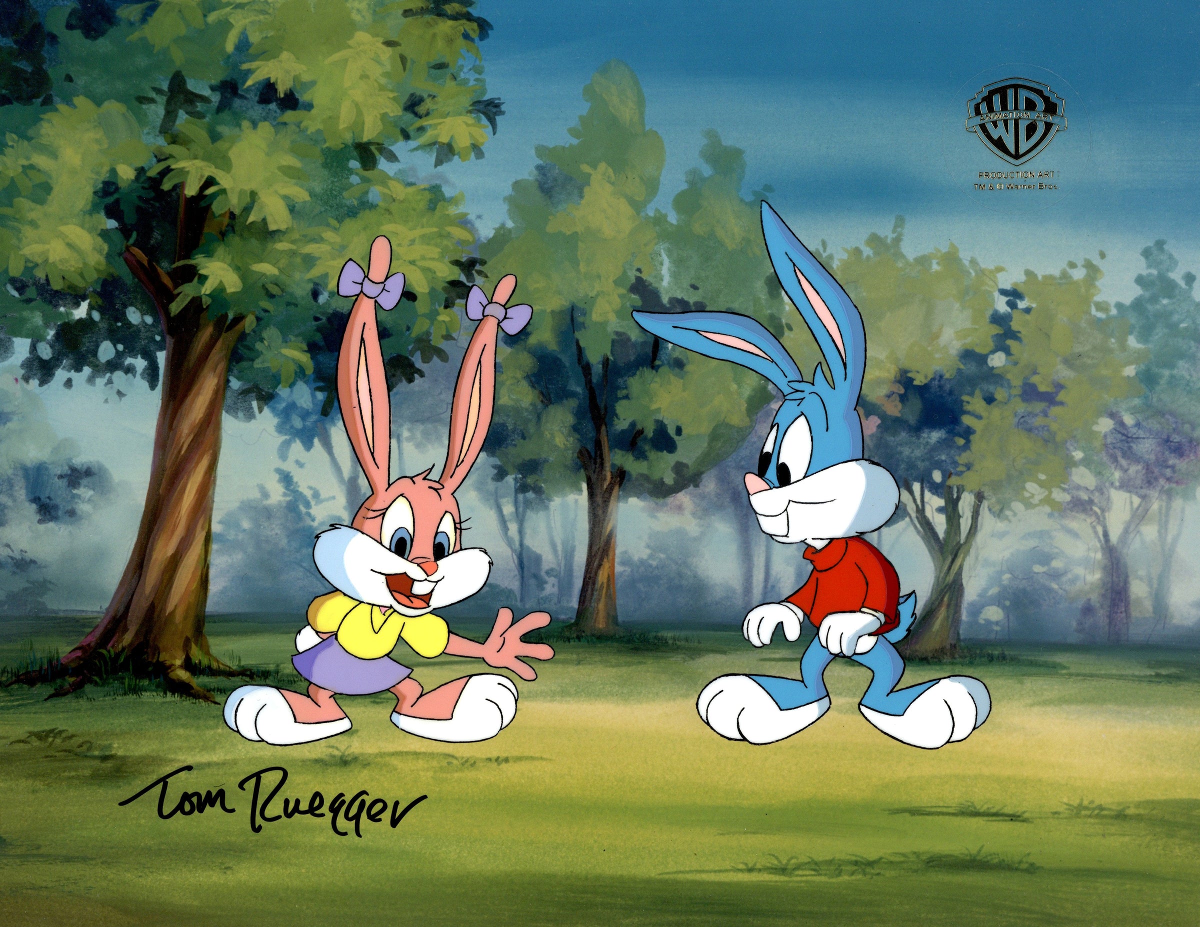 Tom Ruegger Characters Tiny Toon Adventures Original Production Cel Signed by Tom Ruegger: Ba ...