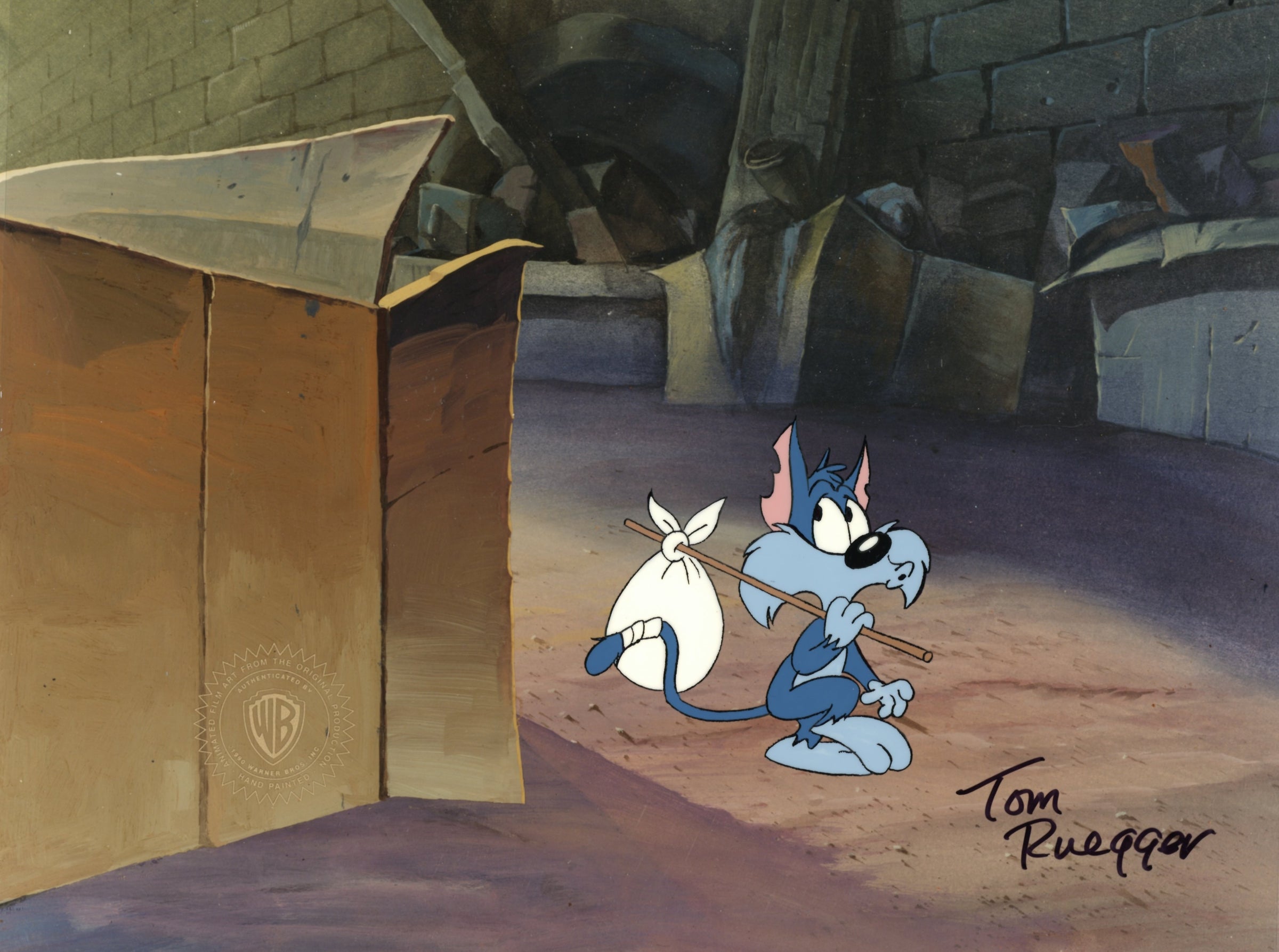 Tom Ruegger Family Tiny Toon Adventures Original Production Cel Signed by Tom Ruegger: Fu ...