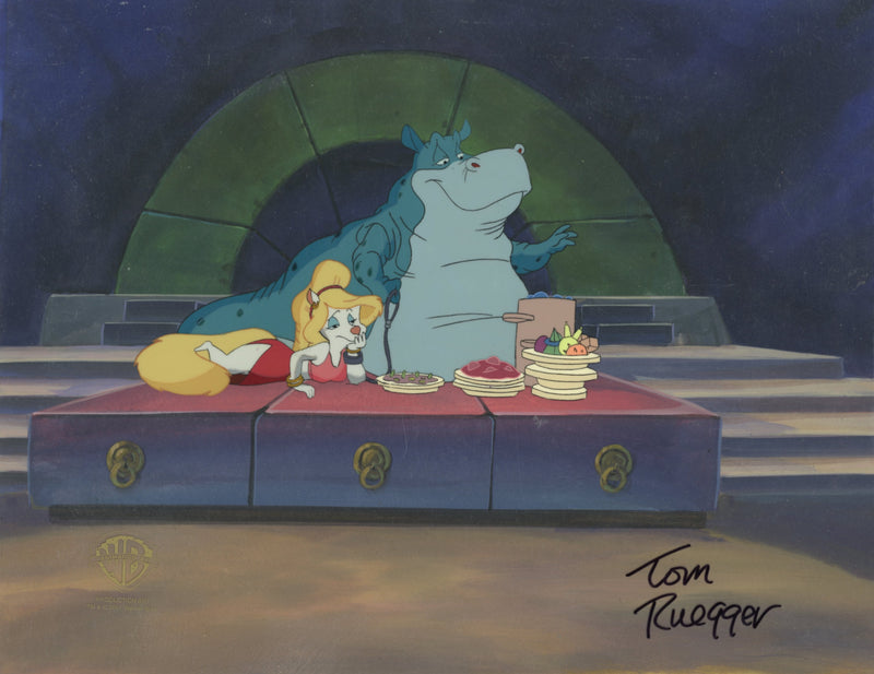 Pinky and the Brain Original Production Cel on Original Background Signed by Tom Ruegger: Star Warners: Minerva, Flavio