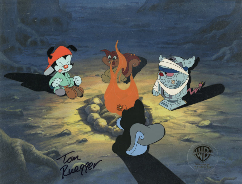 Pinky and the Brain Original Production Cel Signed by Tom Ruegger: Star Warners: Wakko, Skippoda, Brain2-Me2, Slappy Wanna Nappy