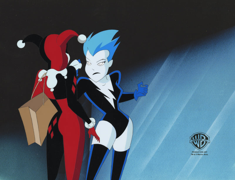 The New Batman Adventures Original Production Cel: Harley and Livewire