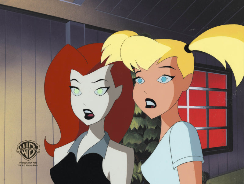 The New Batman Adventures Original Production Cel on Original Background: Harley Quinn and Poison Ivy
