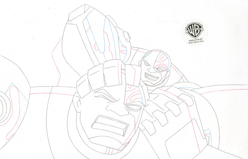 Teen Titans Original Production Drawing: Cyborg vs. Nega Cyborg