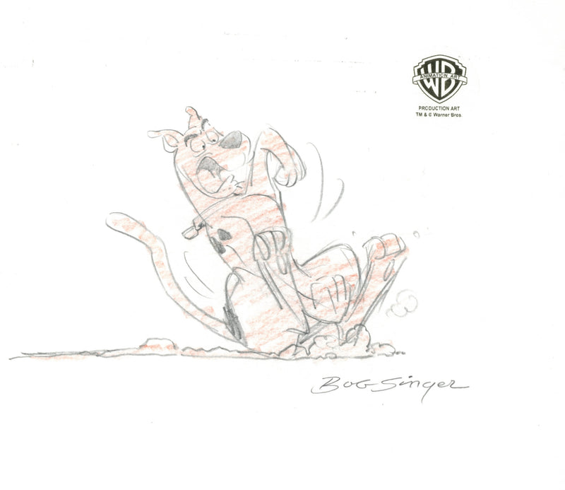 Scooby-Doo on Zombie Island Original Production Drawing Signed by Bob Singer: Scooby