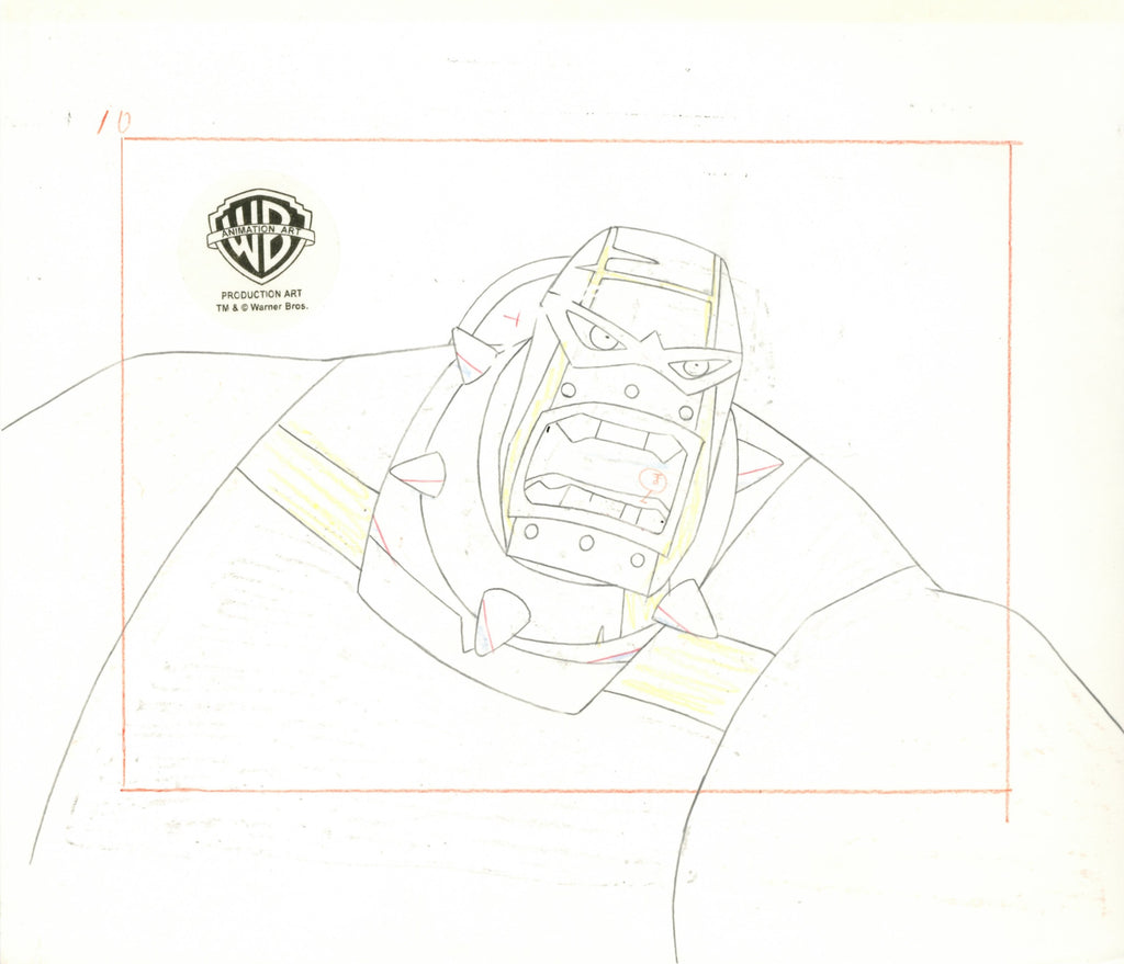 The New Batman Adventures Original Production Cel on Original Background with Matching Drawing: Bane