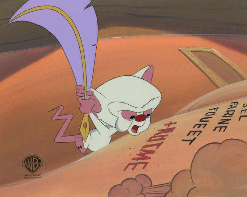 Pinky And The Brain Original Production Cel on Original Background: The Brain