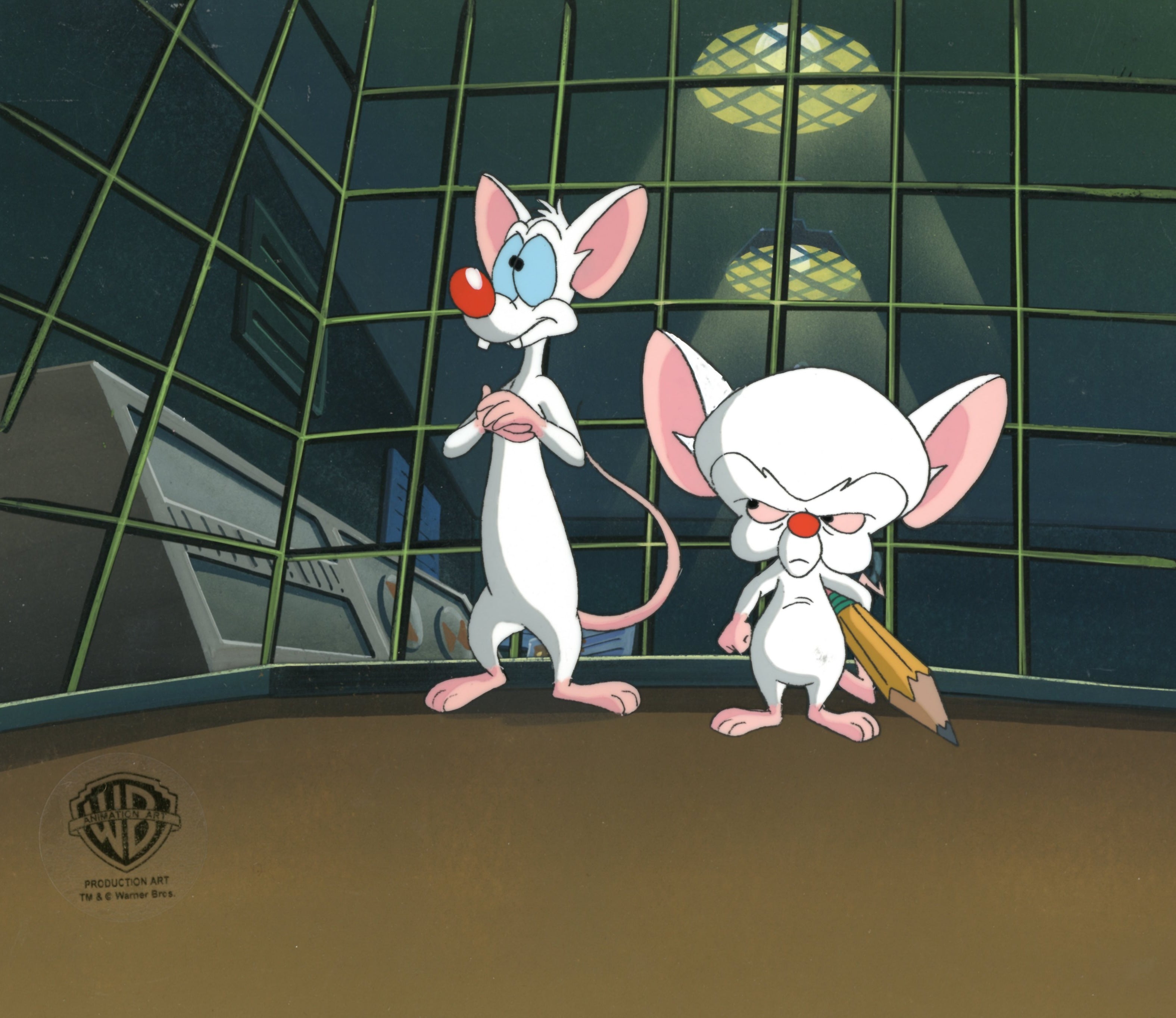 Pinky And The Brain Original Production Cel on Original Background