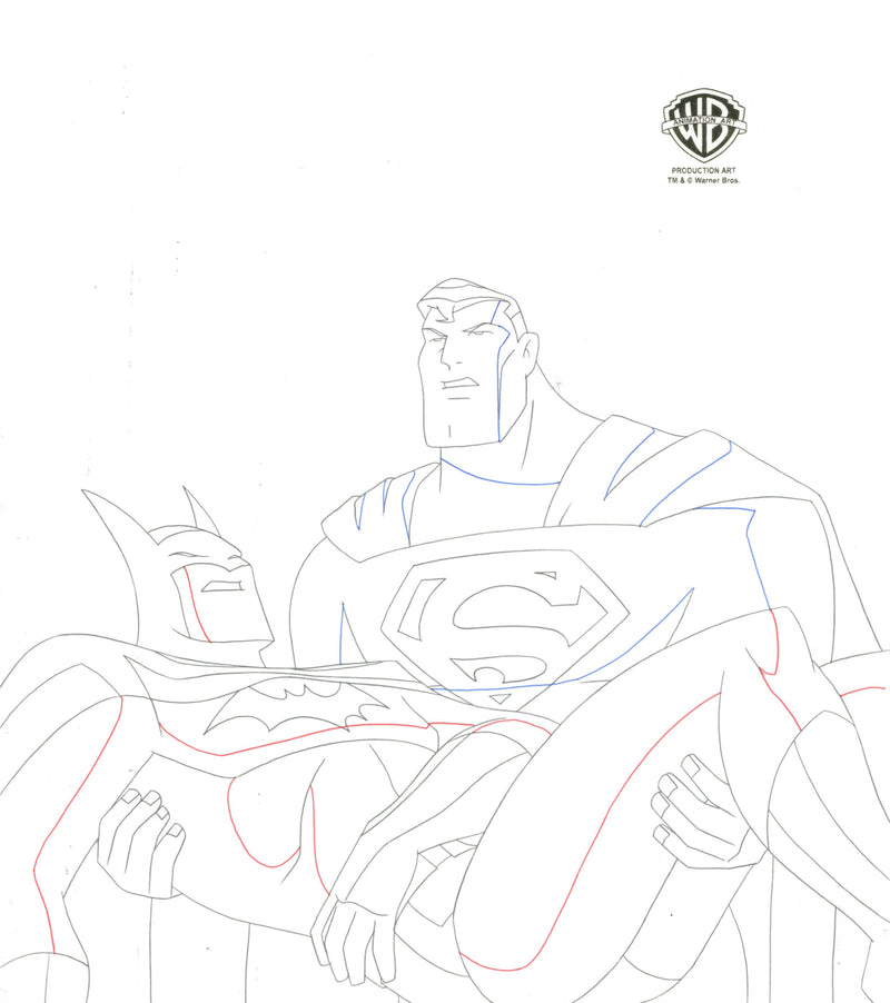 Justice League Original Production Drawing: Batman, Superman