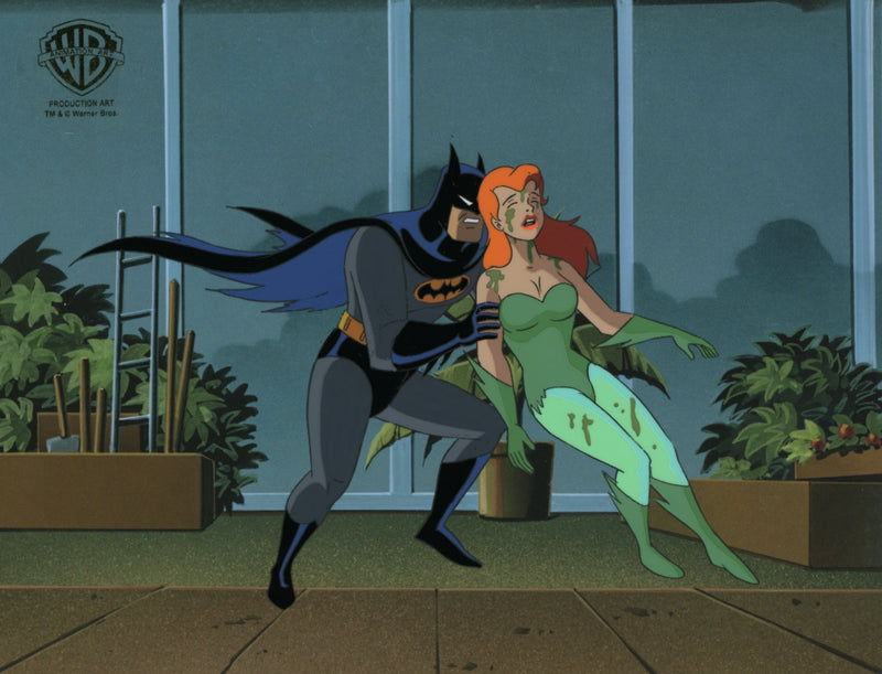 Batman The Animated Series Original Production Cel with Matching Drawing: Batman, Poison Ivy