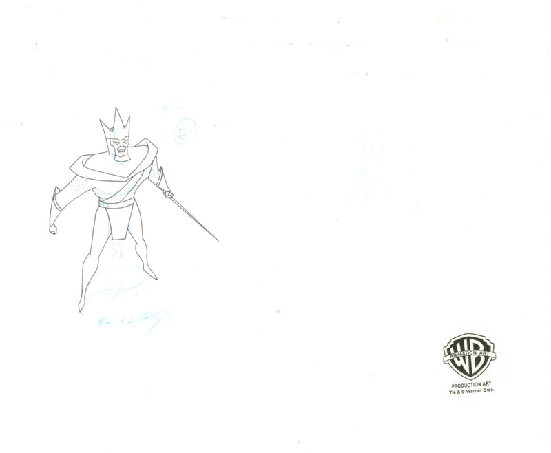 Batman Beyond Original Production Cel on Original Background with Matching Drawings: Batman, King