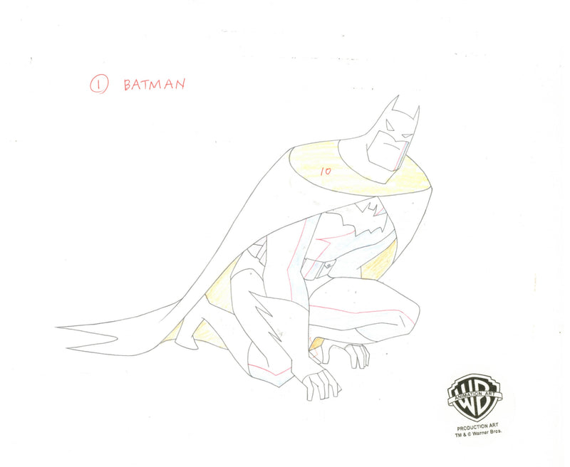 The New Batman Adventures Original Production Cel on Original Background with Matching Drawing: Batman