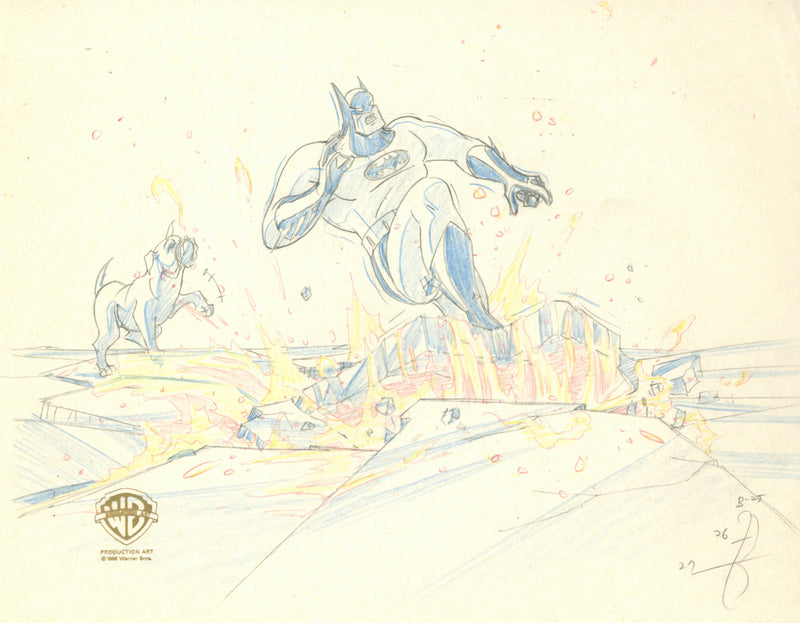 Batman The Animated Series Original Production Drawing: Batman