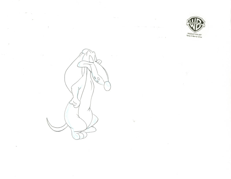 Animaniacs Original Production Cel with Matching Drawing: Newt, Minerva