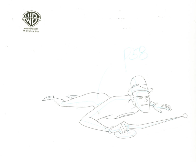 Superman the Animated Series Original Production Cel with Matching Drawings: Robin, Riddler