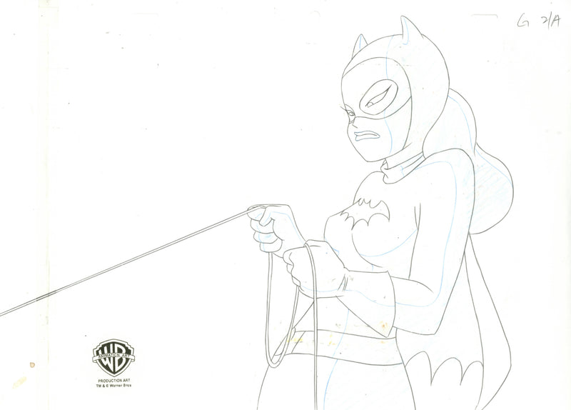 Batman The Animated Series Original Production Cel with Matching Drawing: Batgirl