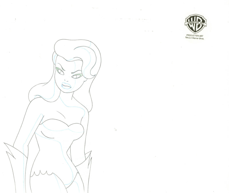 Batman The Animated Series Original Production Cel with Matching Drawing: Poison Ivy