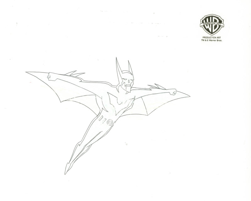 Batman Beyond Original Production Cel with Matching Drawing: Batman