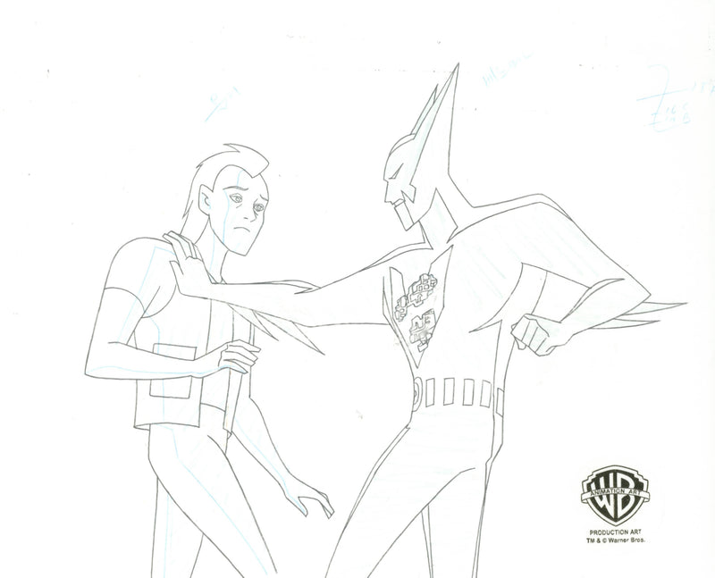 Batman Beyond Original Production Cel with Matching Drawing: Batman, Ollie