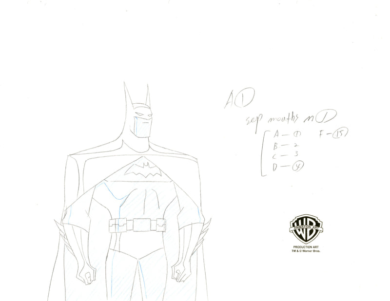 Justice League Unlimited Original Production Drawing Double Aperture: Ace, Batman