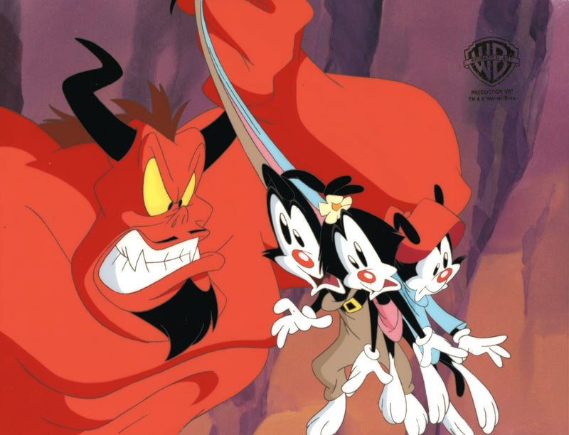 Animaniacs Original Production Cel: Yakko, Wakko, Dot, Satan