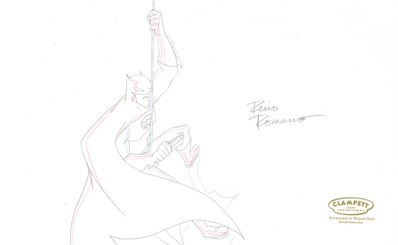 The Batman Original Production Drawing Signed By Rino Romano: Batman