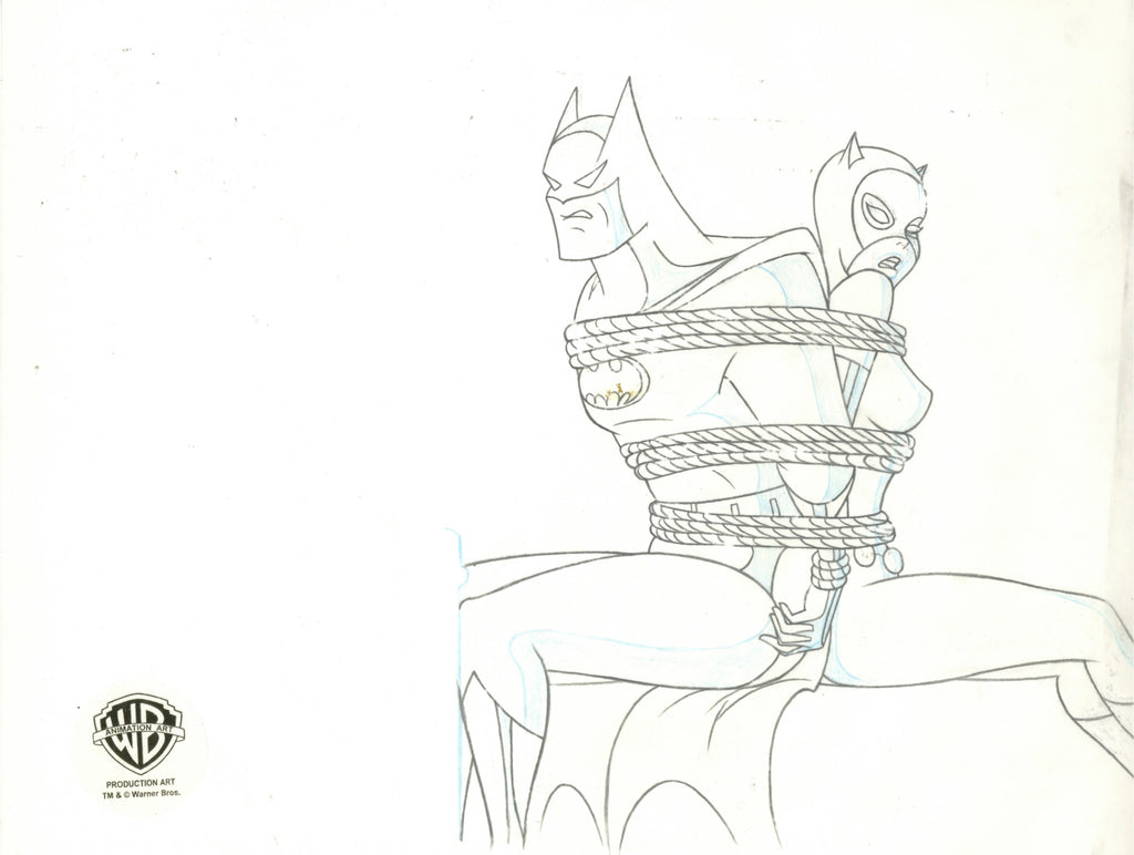 Batman The Animated Series Original Production Cel with Matching Drawing: Batman, Catwoman