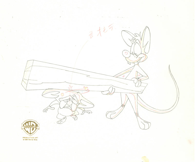 Pinky And The Brain Original Production Drawing: Pinky, Brain