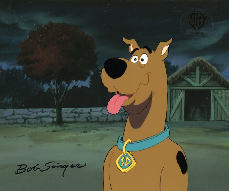 Scooby-Doo on Zombie Island Original Production Cel with Matching Drawing Signed by Bob Singer: Scooby