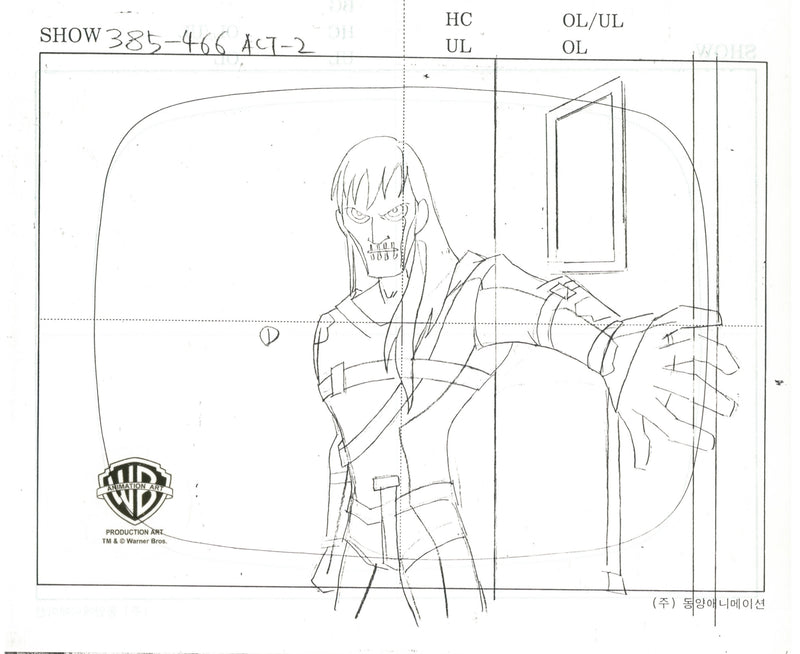 Batman Beyond Original Production Cel on Original Background with Matching Drawings: Terminal, Tayko, Weasel, Trey