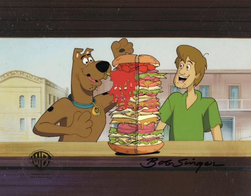 Scooby-Doo on Zombie Island Original Production Cel with Matching Drawing Signed by Bob Singer: Scooby, Shaggy