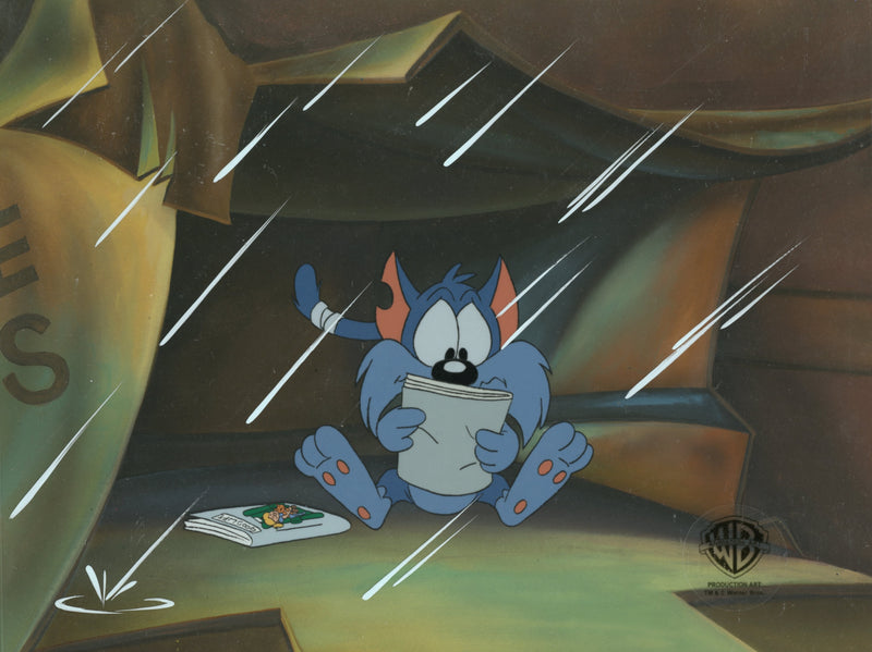 Tiny Toons Original Production Cel on Original Background: Furrball