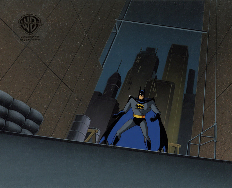 Batman The Animated Series Original Production Cel on Original Background: Batman