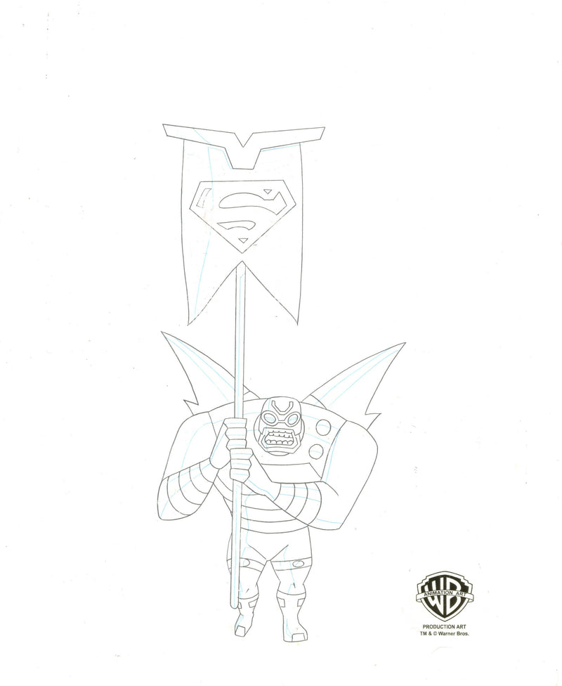 Superman The Animated Series Original Production Cel with Matching Drawing: Parademon