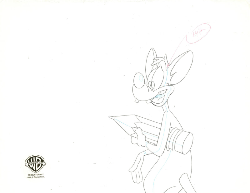 Pinky And The Brain Original Production Cel with Matching Drawing: Pinky, Brain