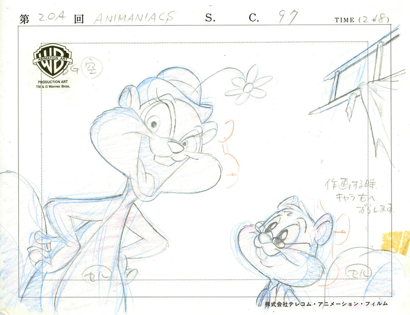 Animaniacs Original Production Drawing: Slappy, Skippy