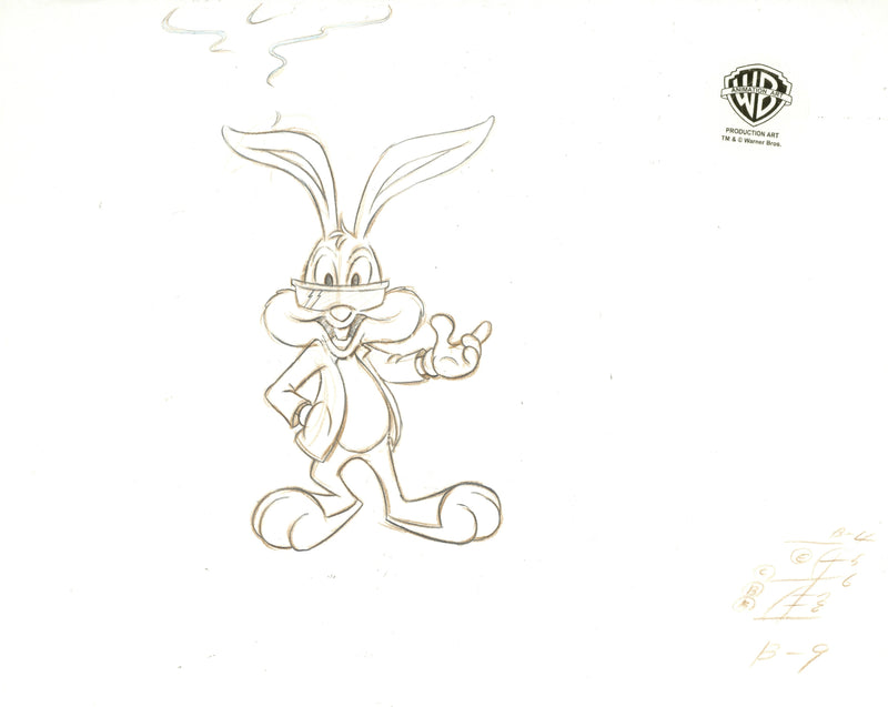 Tiny Toons Original Production Cel with Matching Drawing: Buster Bunny