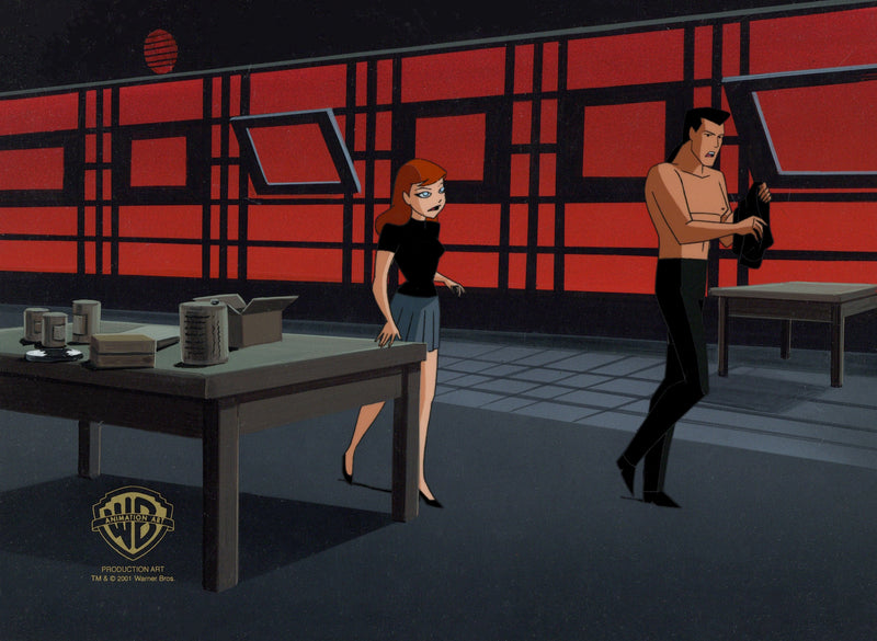 The New Batman Adventures Original Production Cel on Original Background: Barbara, Dick