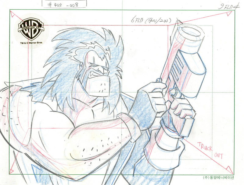 Superman The Animated Series Original Production Drawing: Lobo