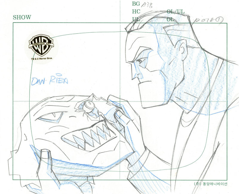 Batman Beyond Original Production Drawing Signed by Dan Riba: Bruce Wayne