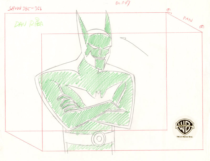 Batman Beyond Original Production Drawing Signed by Dan Riba: Batman