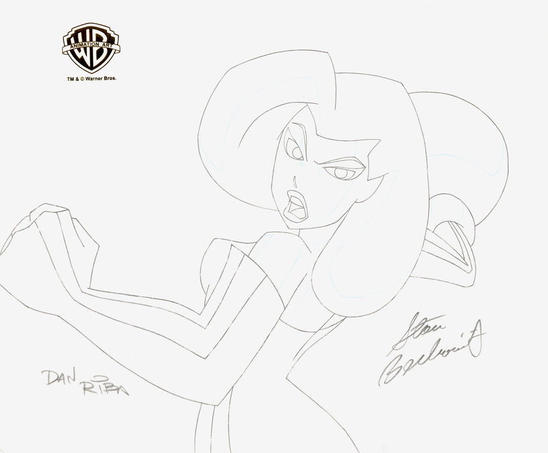 The New Batman Adventures Original Production Drawing Signed by Dan Riba and Stan Berkowitz: Poison Ivy