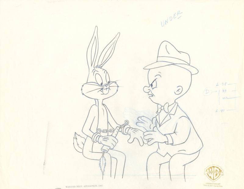 Looney Tunes Original Production Drawing: Bugs Bunny, Elmer Fudd