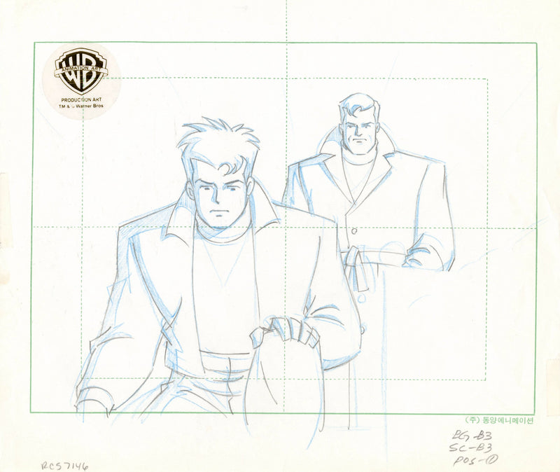 Batman The Animated Series Original Production Layout Drawing: Dick Grayson, Bruce Wayne