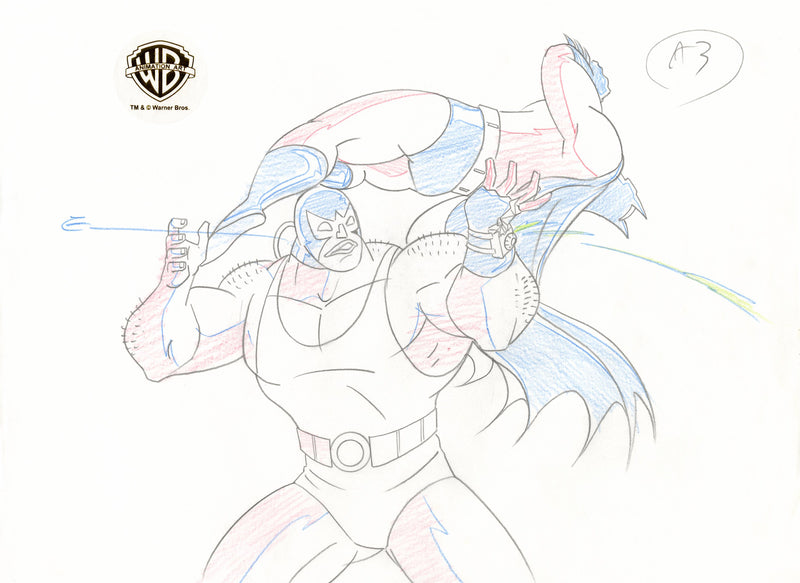 Batman The Animated Series Original Production Drawing: Bane, Batman