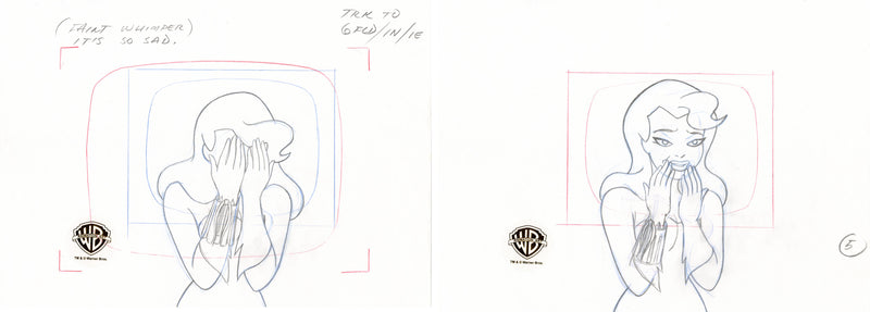 Batman The Animated Series Original Production Drawing Pair: Poison Ivy