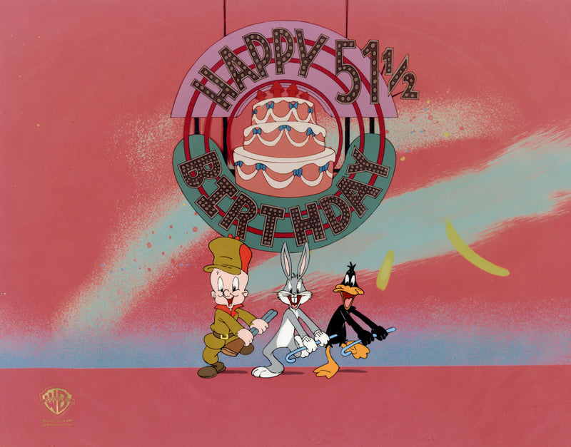 Blooper Bunny Original Production Cel: Elmer, Bugs, Daffy
