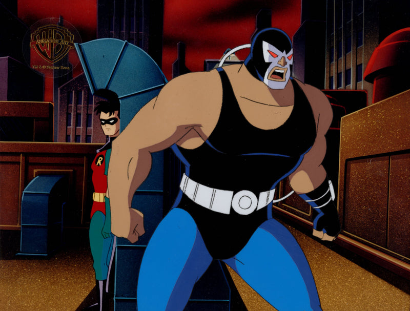 Batman The Animated Series Original Production Cel with Matching Drawing: Bane, Robin